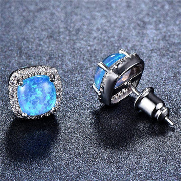 Luxury Crystal AAA+ Zircon Fashion Silver Color Vintage Double Stud Earrings - The Jewellery Supermarket